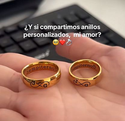 “Nuestra Promesa” Pack de 2 Anillos personalizados + Acta de promesa